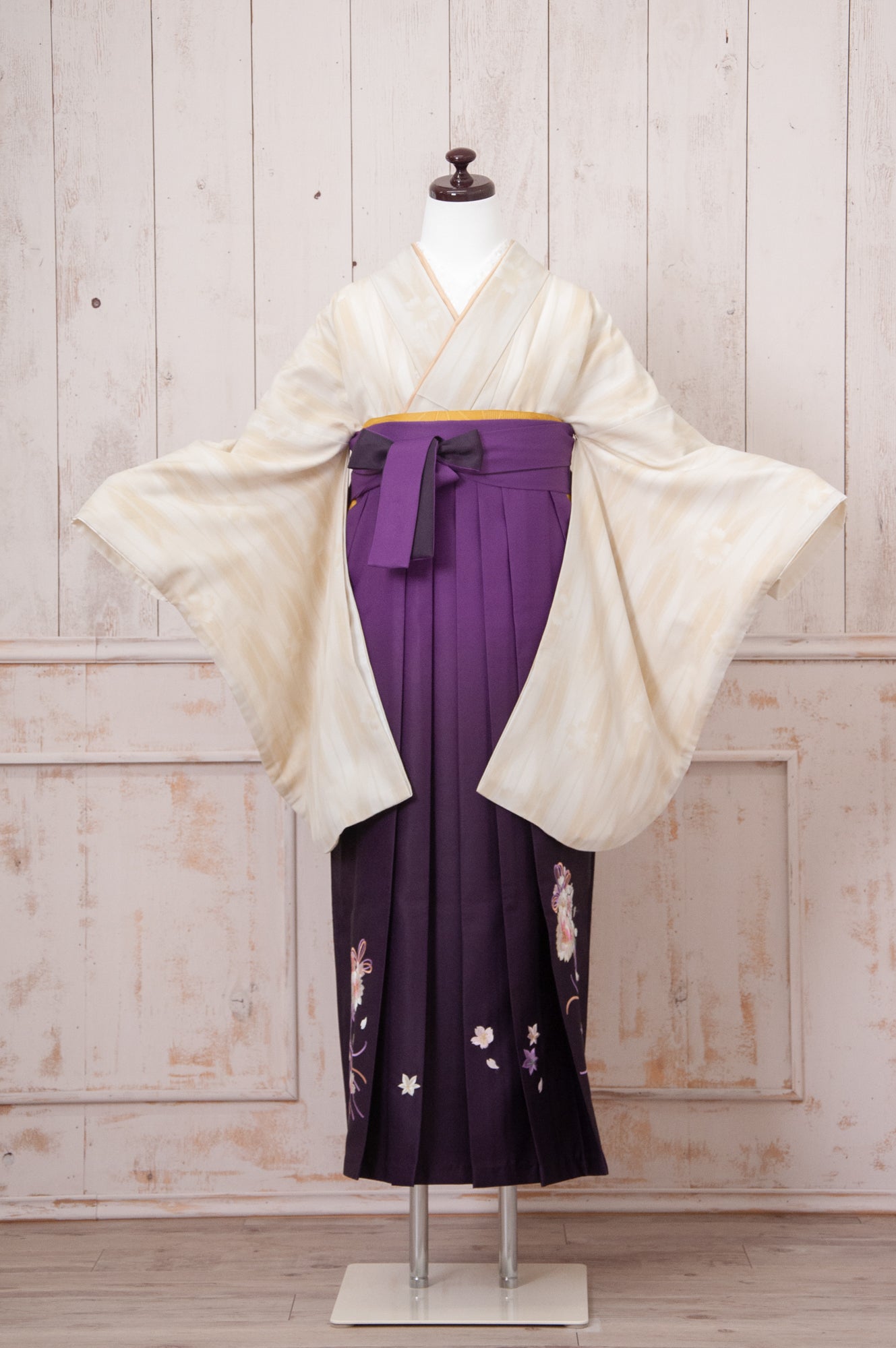 KR-077/矢絣クリーム 卒業袴