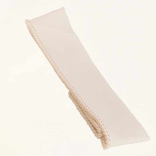 【販売】振袖小物3点 Bセット ホワイト/ゴールド/パール系.