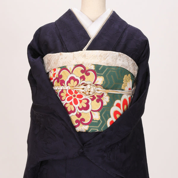 【販売】振袖小物3点 Bセット ホワイト/ゴールド/パール系.