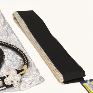 【販売】振袖小物3点 Cセット シルバー/ゴールド/メタリック系.