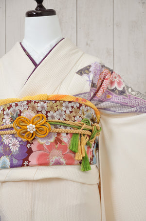 FR-014　白地しぼり　振袖