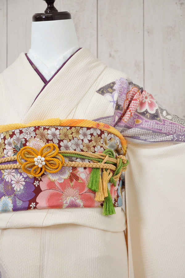 FR-014　白地しぼり　振袖