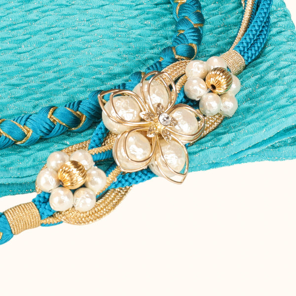 【販売】振袖小物3点 Eセット 水色/ターコイズブルー/鮮やか.