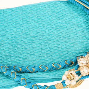 【販売】振袖小物3点 Eセット 水色/ターコイズブルー/鮮やか.