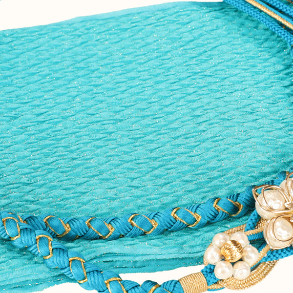 【販売】振袖小物3点 Eセット 水色/ターコイズブルー/鮮やか.