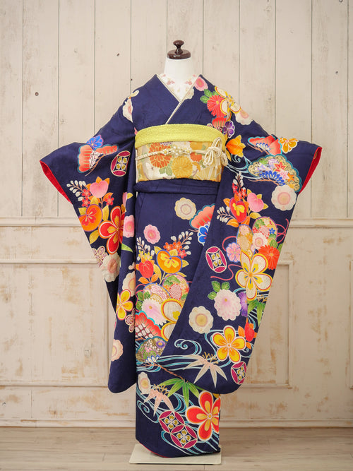 FI-004　雅な蒼花　振袖