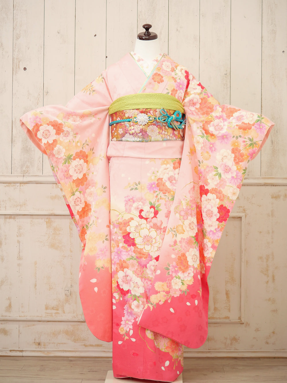 FI-016　桃色桜花　振袖