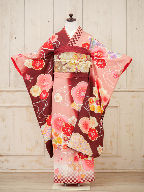 FI-031　華咲く紅梅の舞　振袖