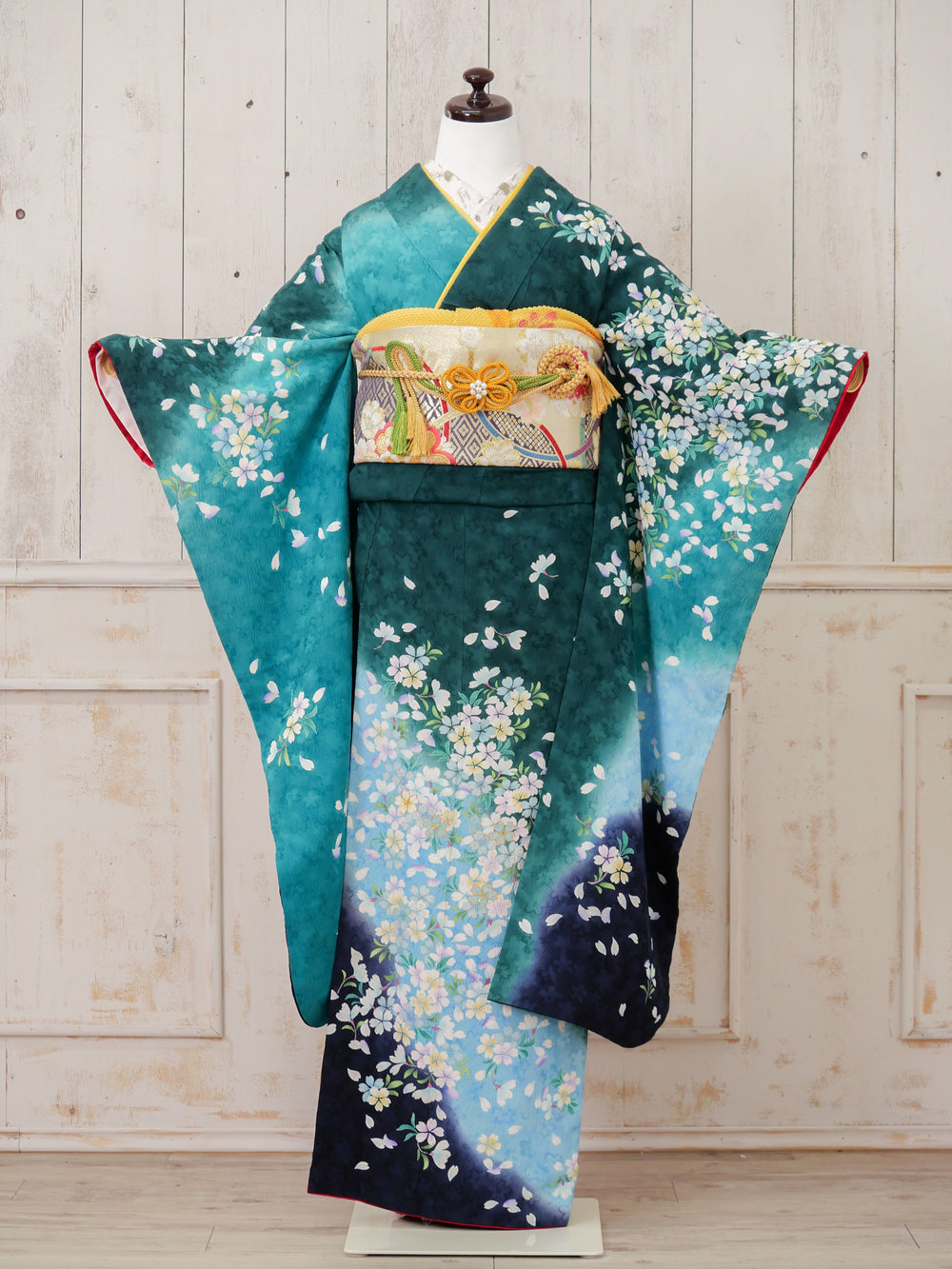 FJ-001   青緑小花　振袖