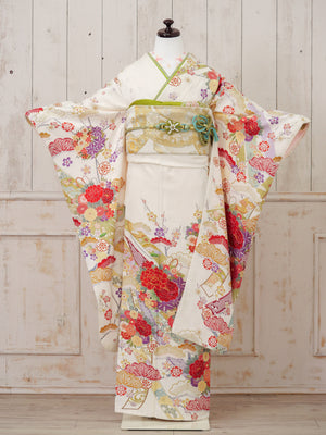 FJ-006   白地古典のし　振袖