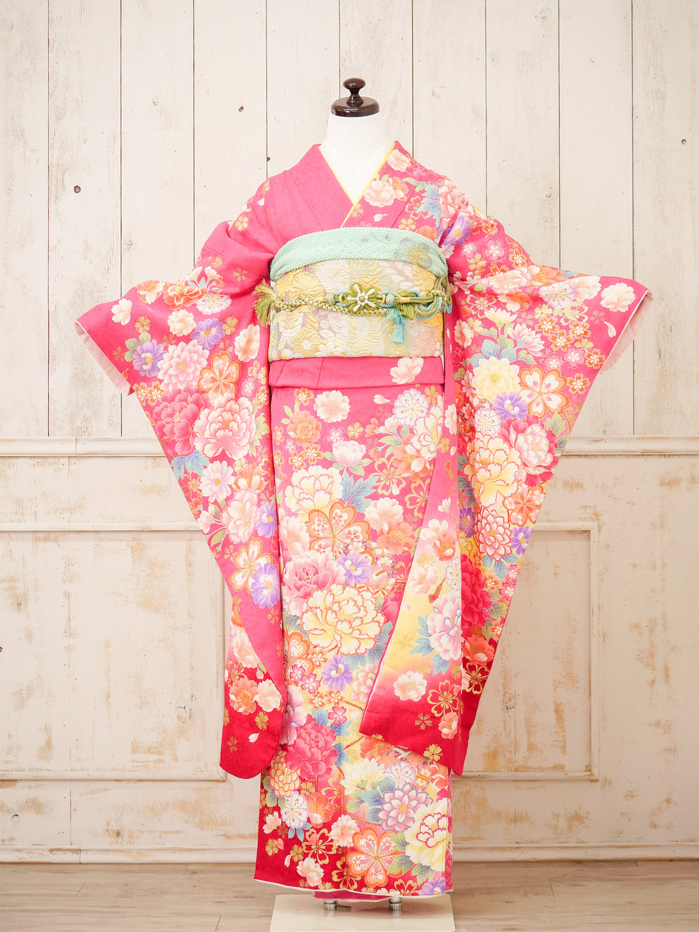 FK-007　花恋ピンク 振袖