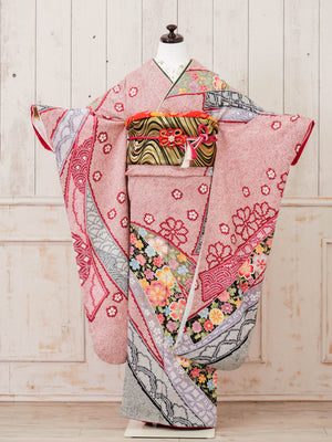 FR-021  赤しぼり　振袖