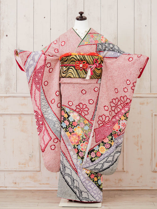 FR-021  赤しぼり　振袖