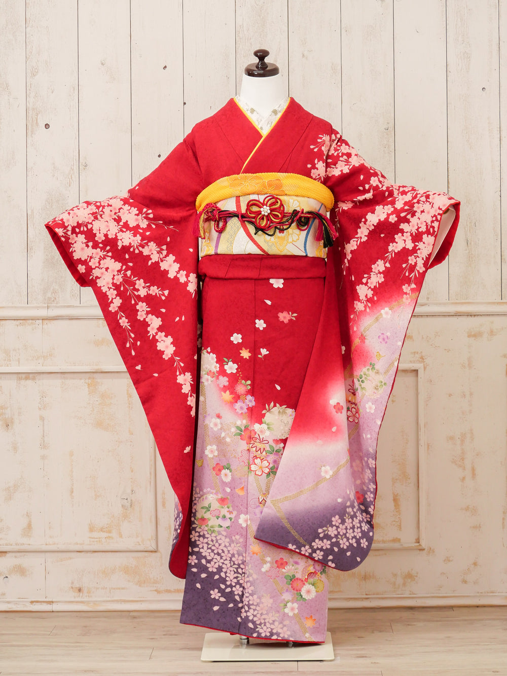 FR-060　赤地枝垂れ桜　振袖