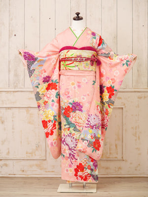 FR-077　ピンク地牡丹　振袖