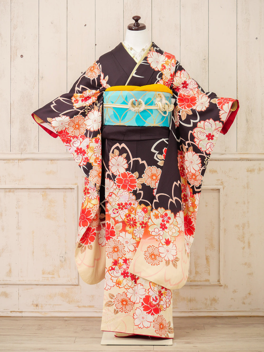 FR-079　茶色地古典　振袖