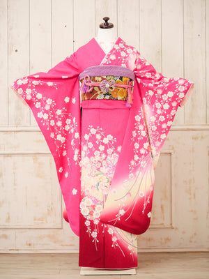 FR-083　ピンク地枝垂れ桜　振袖