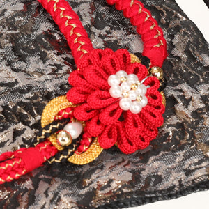 【販売】振袖小物3点 Gセット 赤/黒/和モダン.