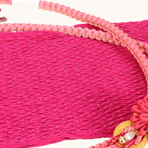 【販売】振袖小物3点 Iセット ピンク/ゴールド/華やか.