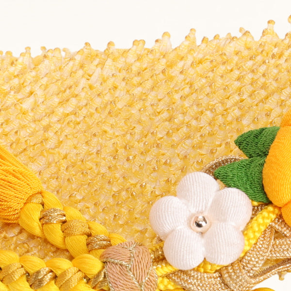 【販売】振袖小物3点 Jセット 黄色/古典/レトロ.