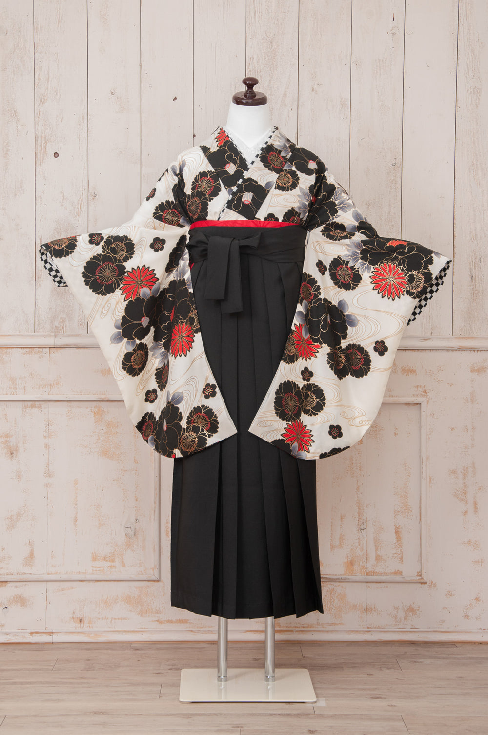 KR-005/KANSAI白黒流水　卒業袴　仙台　宮城