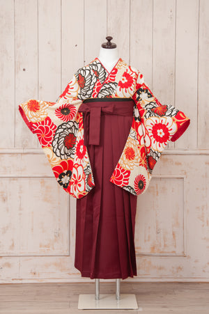 KR-022/丸菊紅黒　卒業袴