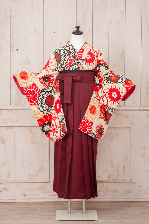 KR-022/丸菊紅黒　卒業袴