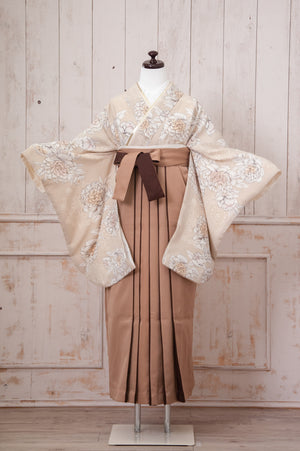 KR-027/ベージュ牡丹　卒業袴　仙台　宮城