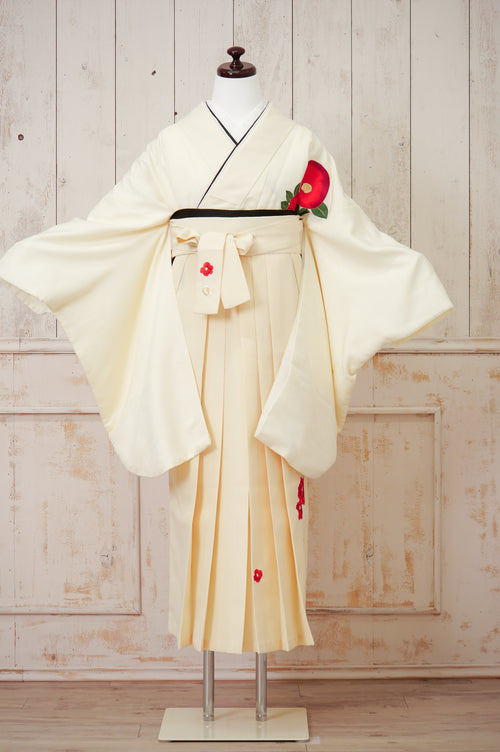 KR-028/ホワイト椿　卒業袴　仙台　宮城