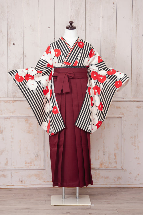 KR-029/白黒赤ストライプ　卒業袴　仙台　宮城