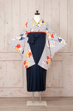 KR-030/白青ストライプ　卒業袴.