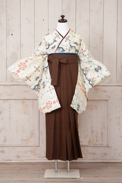 KR-032/ホワイトさらさ　卒業袴