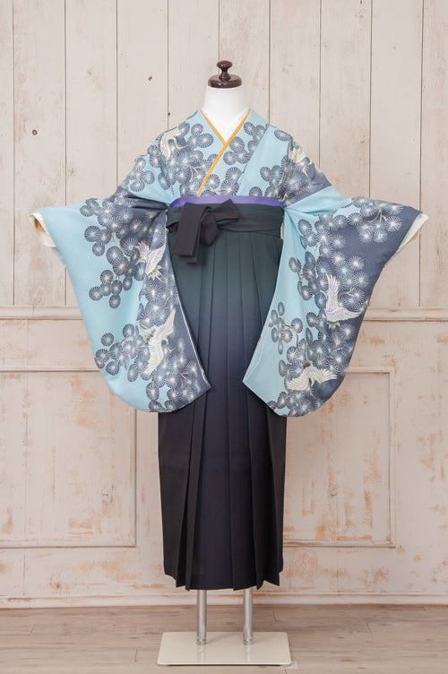 KR-040/水色鶴松葉　卒業袴　仙台　宮城