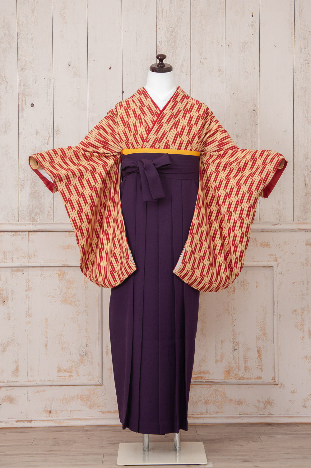 KR-041/矢絣赤　卒業袴　仙台　宮城