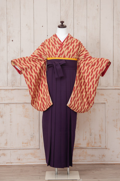 KR-041/矢絣赤　卒業袴　仙台　宮城