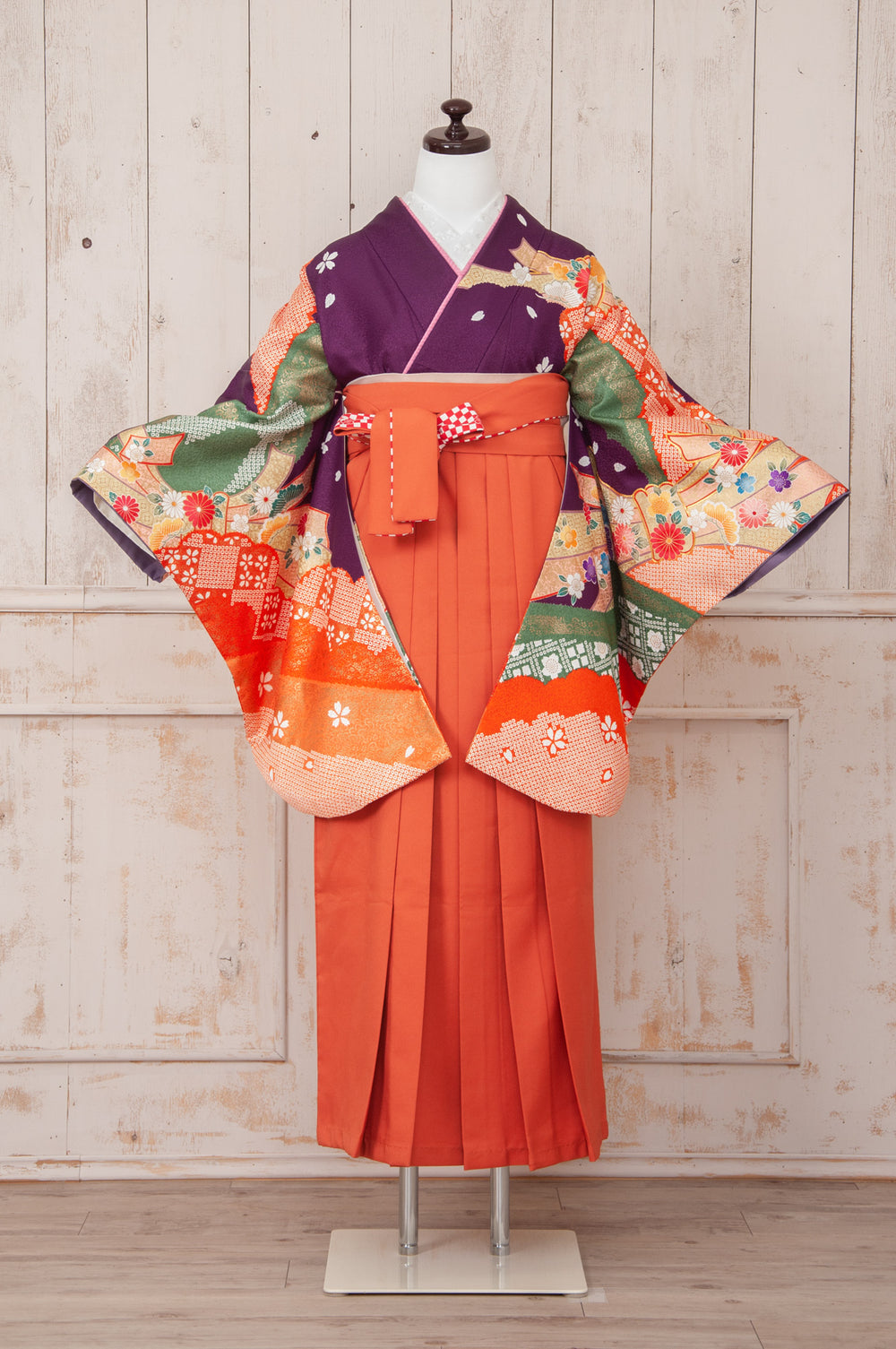 KR-048/anan 紫古典柄　卒業袴　仙台　宮城