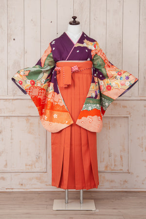 KR-048/anan 紫古典柄　卒業袴　仙台　宮城