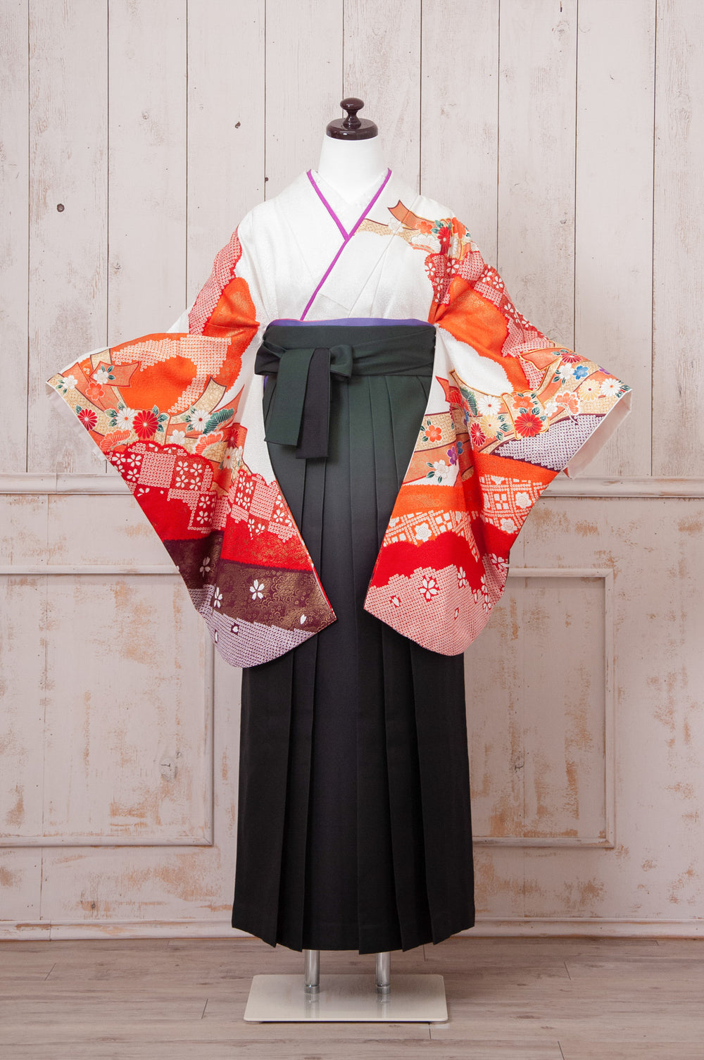 KR-063/ホワイトオレンジ　卒業袴　仙台　宮城