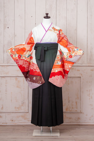 KR-063/ホワイトオレンジ　卒業袴　仙台　宮城