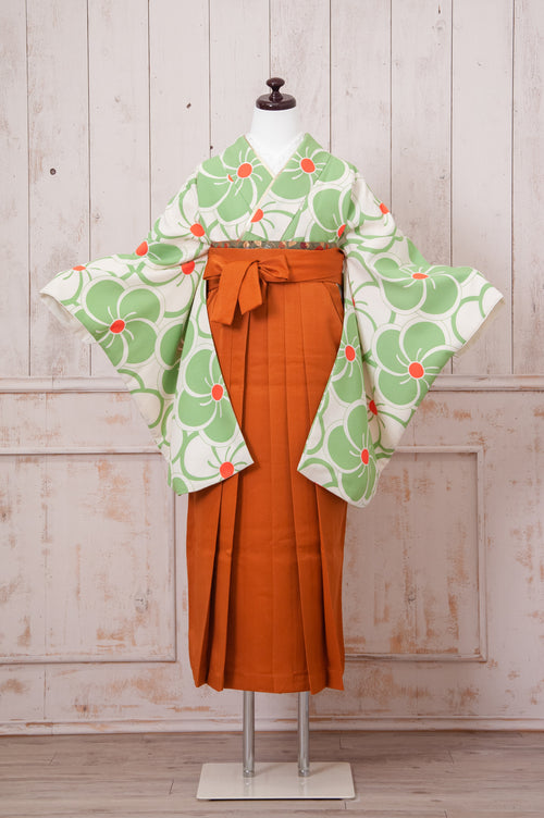 KR-068/黄緑ねじり菊　卒業袴　仙台　宮城