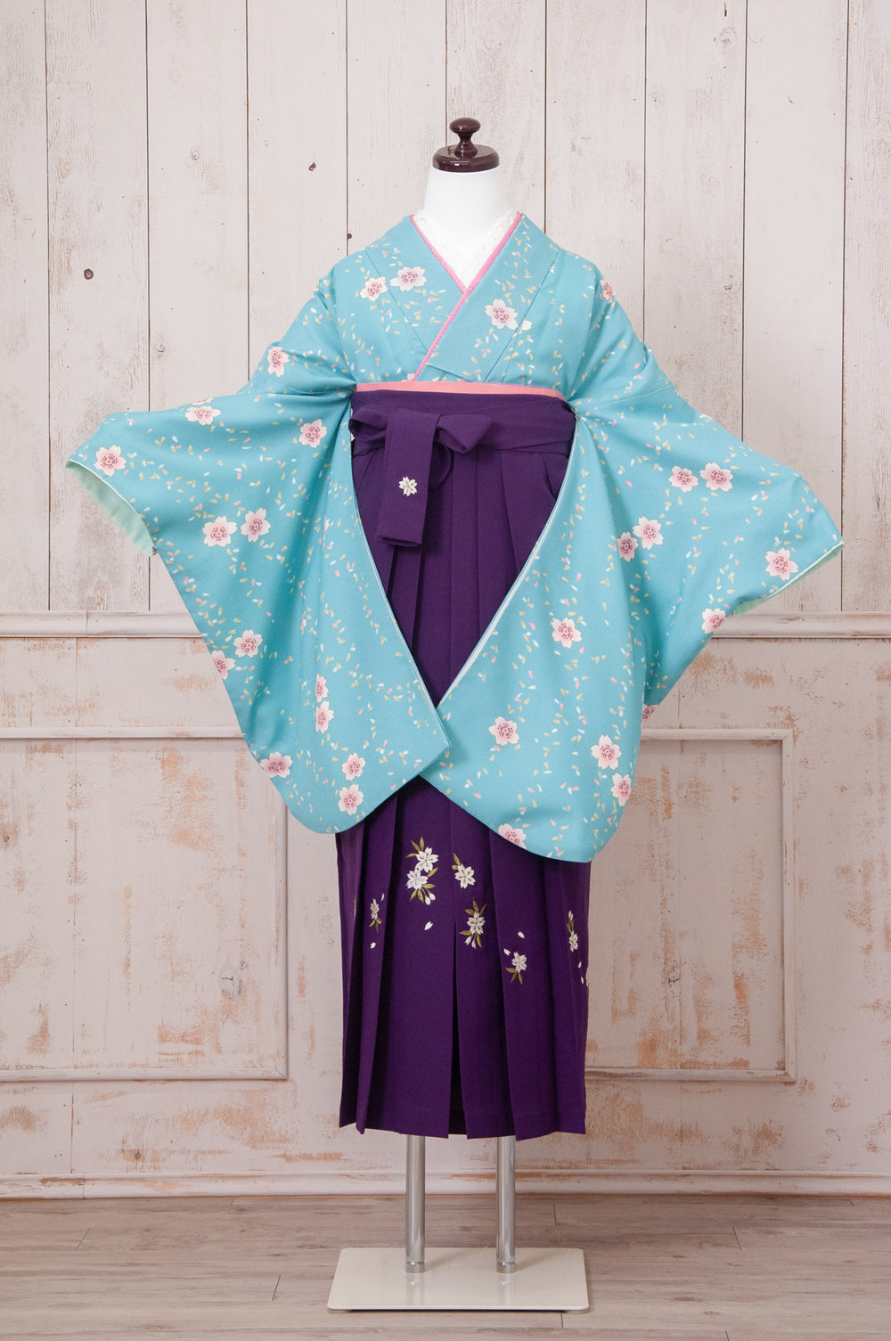 KR-074/水色桜　卒業袴　仙台　宮城