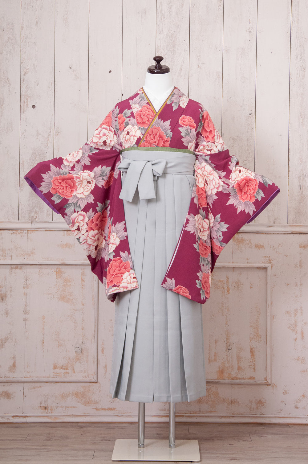 KR-078/紫古典牡丹　卒業袴　成人　宮城