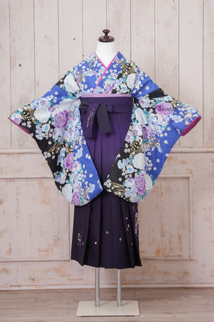 KR-096/紫バラ柄　卒業袴　仙台　宮城