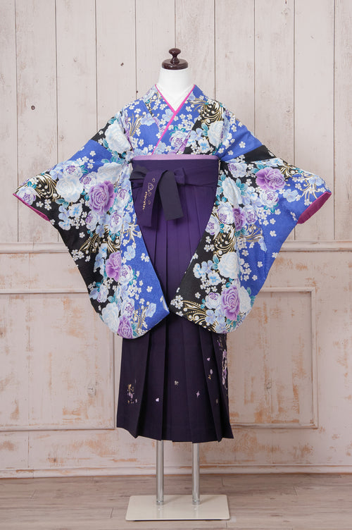 KR-096/紫バラ柄　卒業袴　仙台　宮城