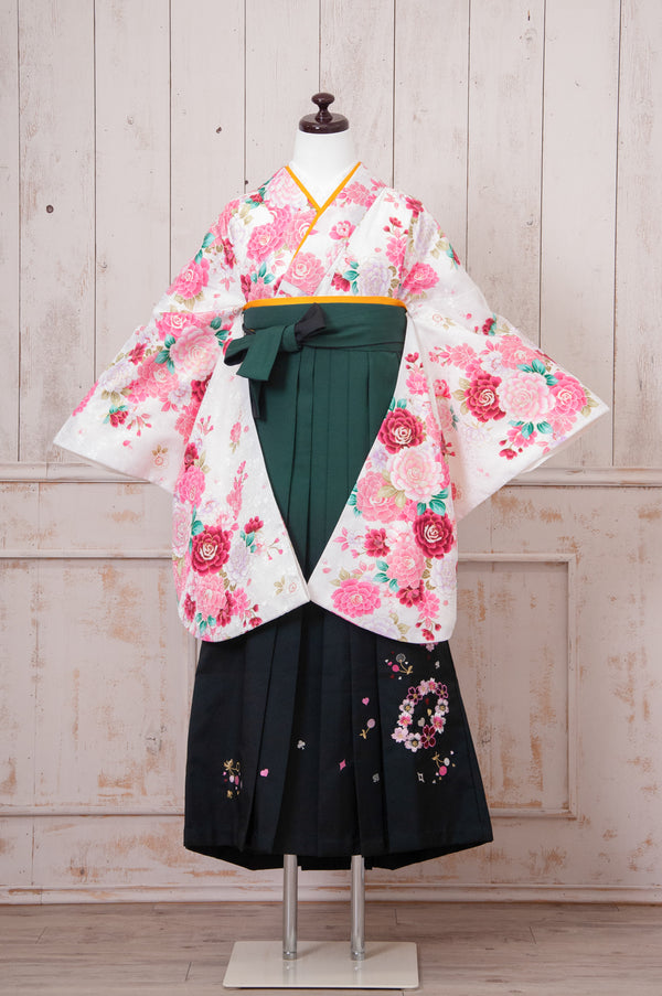 KR-100/白地にバラ　卒業袴　仙台　宮城