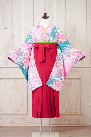 KR-106/ピンク×ブルーグリーン　卒業袴　仙台　宮城