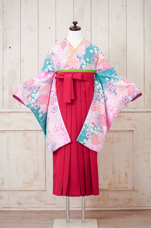 KR-106/ピンク×ブルーグリーン　卒業袴　仙台　宮城