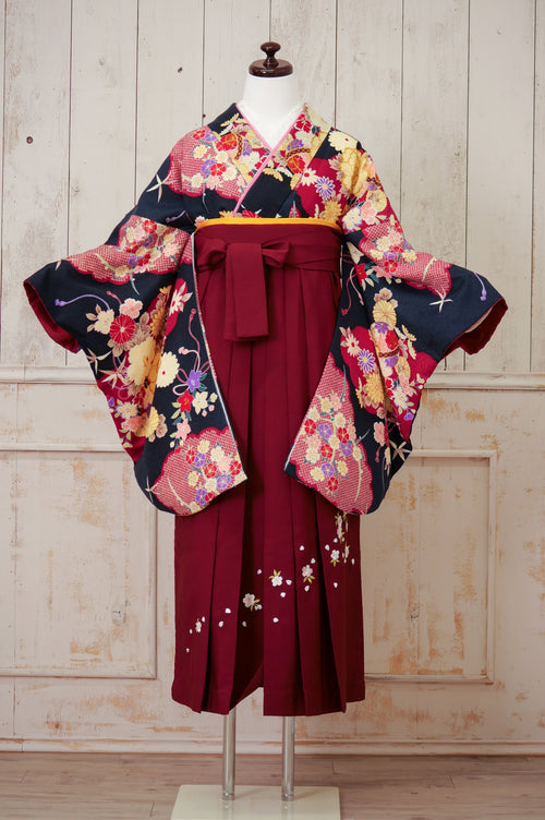 KR-122/紺エンジ　卒業袴　仙台　宮城