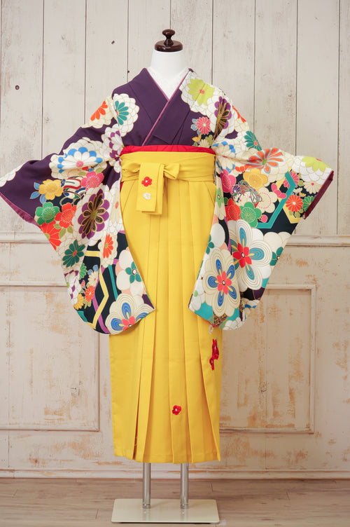 KR-124/紫レトロ花尽くし　卒業袴　仙台　宮城