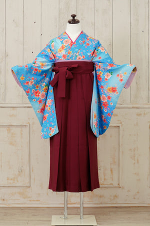 KR-126/水色小花柄　卒業袴